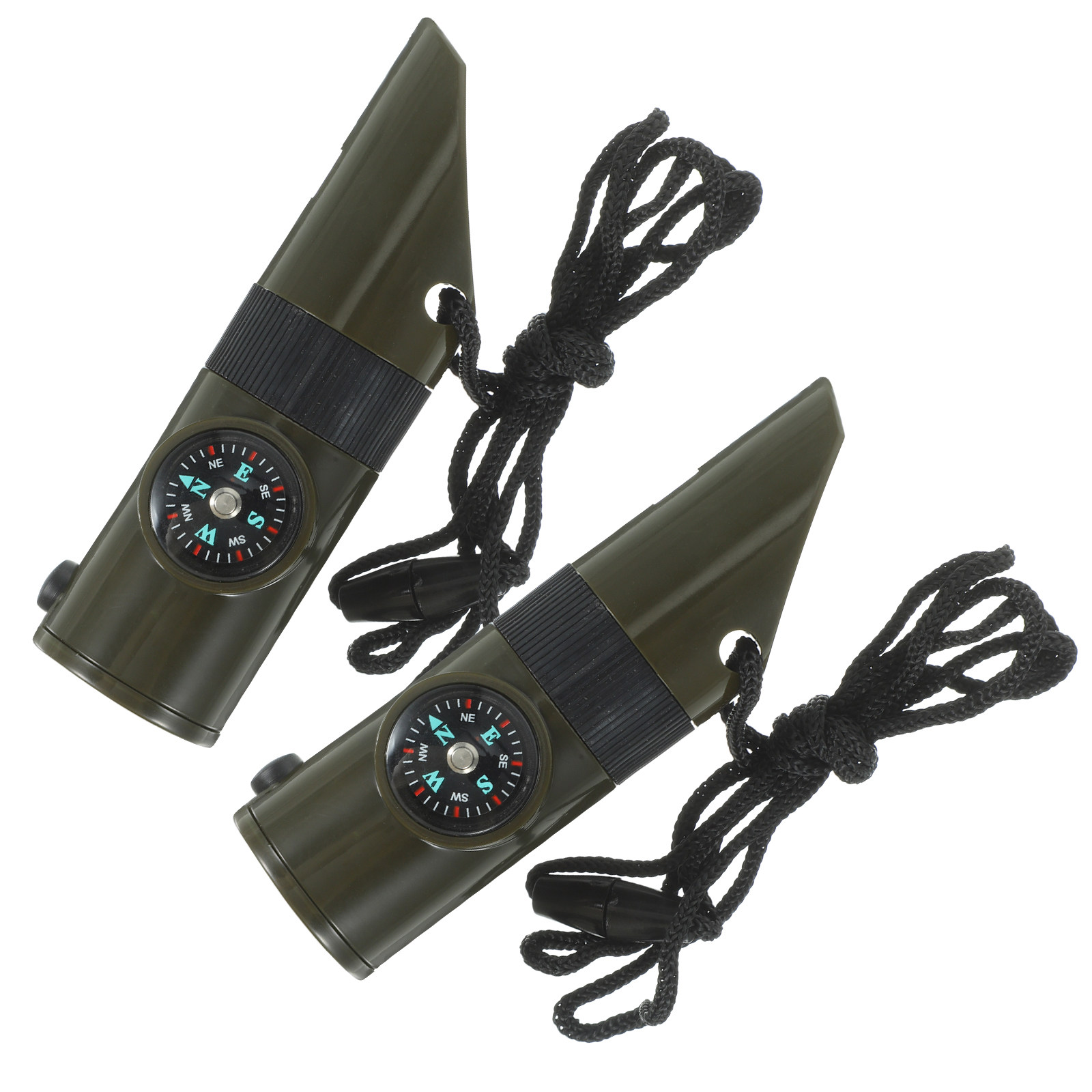 Emergency Whistle Loud - 2Pcs 7-in-1 Emergency Survival Whistle Alloy