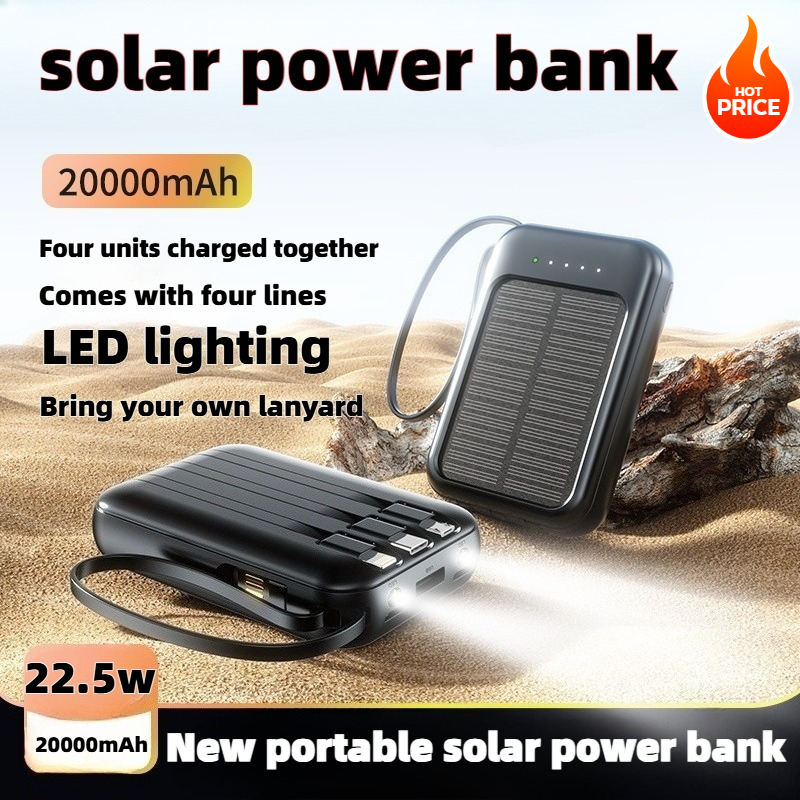Solar Emergency Charger - 50000mAh Solar Power Bank Super Fast