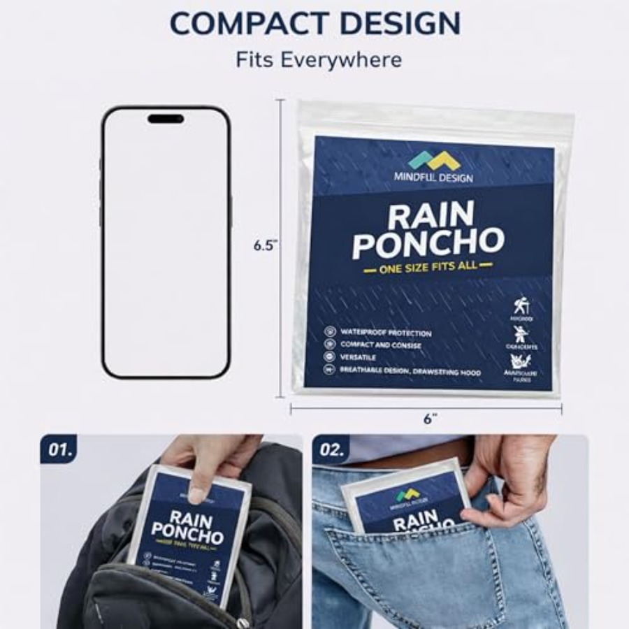 Mindful Design Rain Ponchos wi - Emergency Poncho Rain review and price