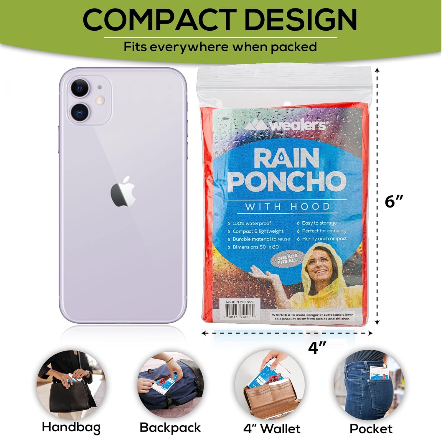 Rain Ponchos for Adults Teens  - Emergency Poncho Rain review and price