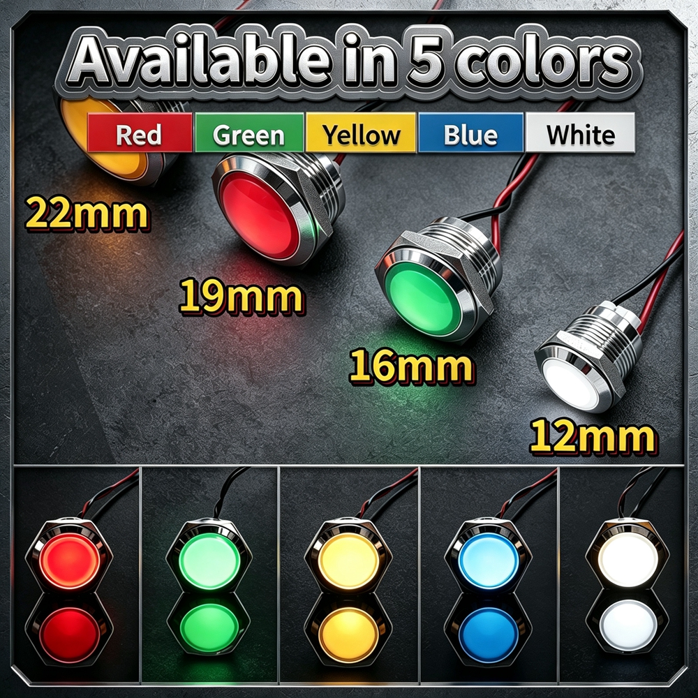 12mm 16mm 19mm 22mm Metal LED  - Signal Panel Orange review and price
