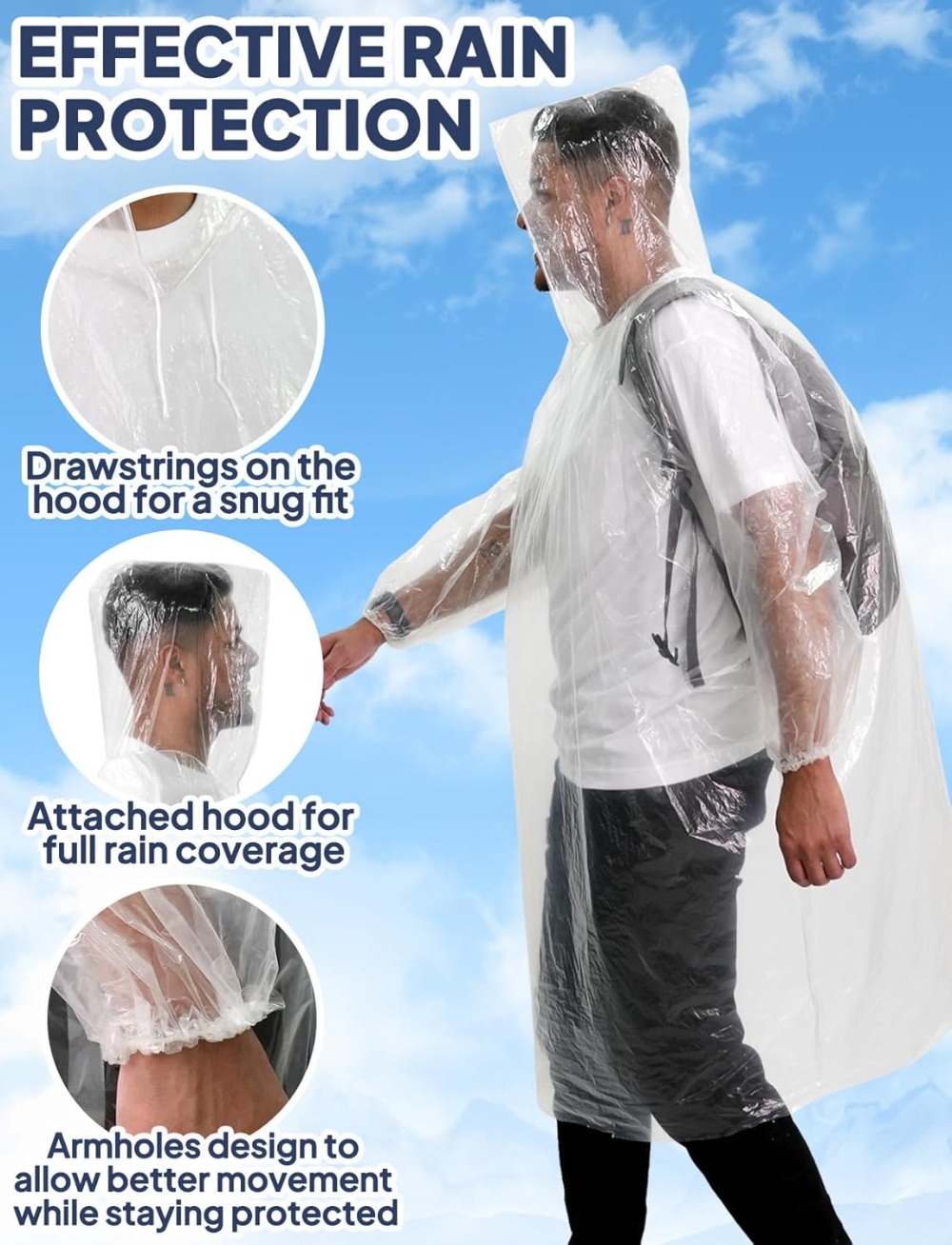 Disposable Rain Poncho for Adu - Emergency Poncho Rain review and price
