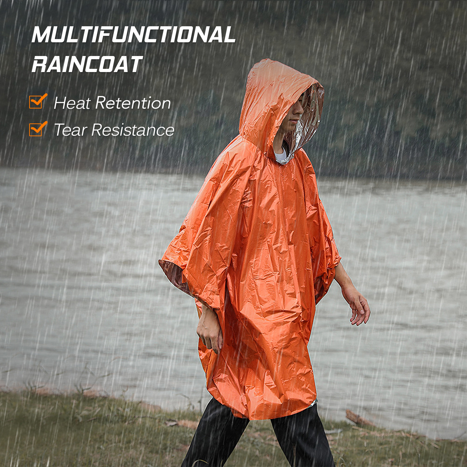 Emergency Rain Poncho Thermal  - Emergency Poncho Rain review and price