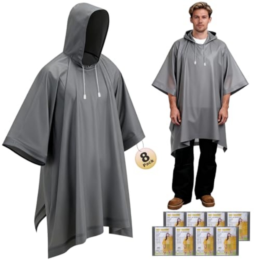 8 Pack Hooded Rain Ponchos for - Emergency Poncho Rain review and price