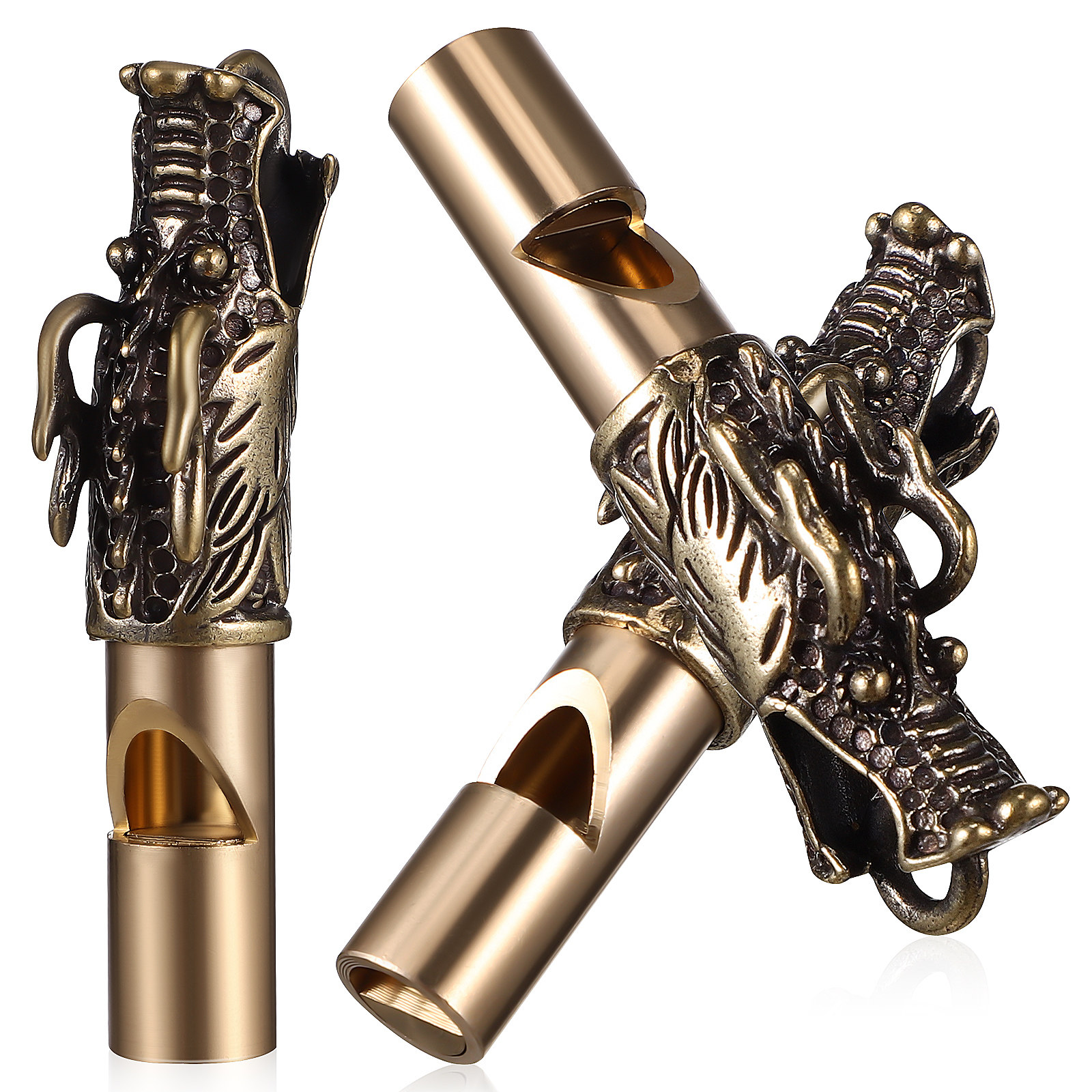 3Pcs Dragon Whistles Brass Vin - Emergency Whistle Loud review and price