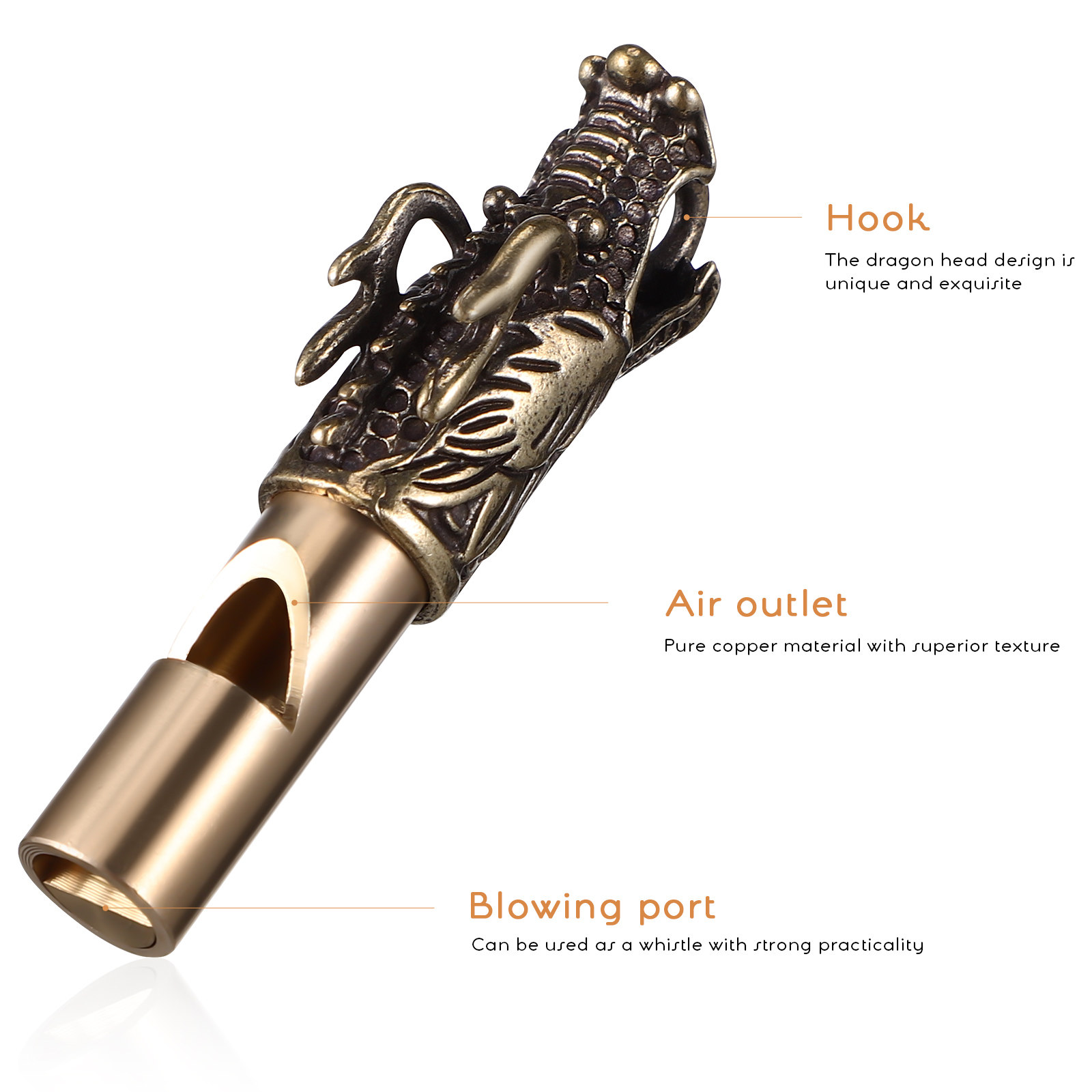 3Pcs Dragon Whistles Brass Vin - Emergency Whistle Loud review and price