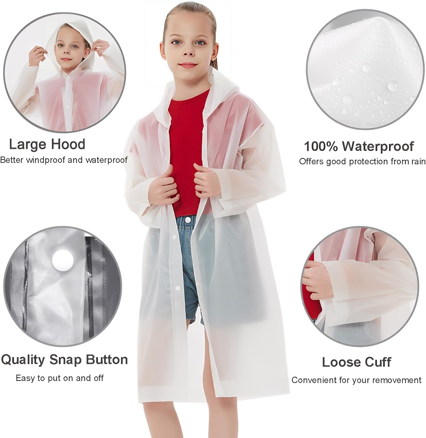 Kids Rain Ponchos Reusable wit - Emergency Poncho Rain review and price
