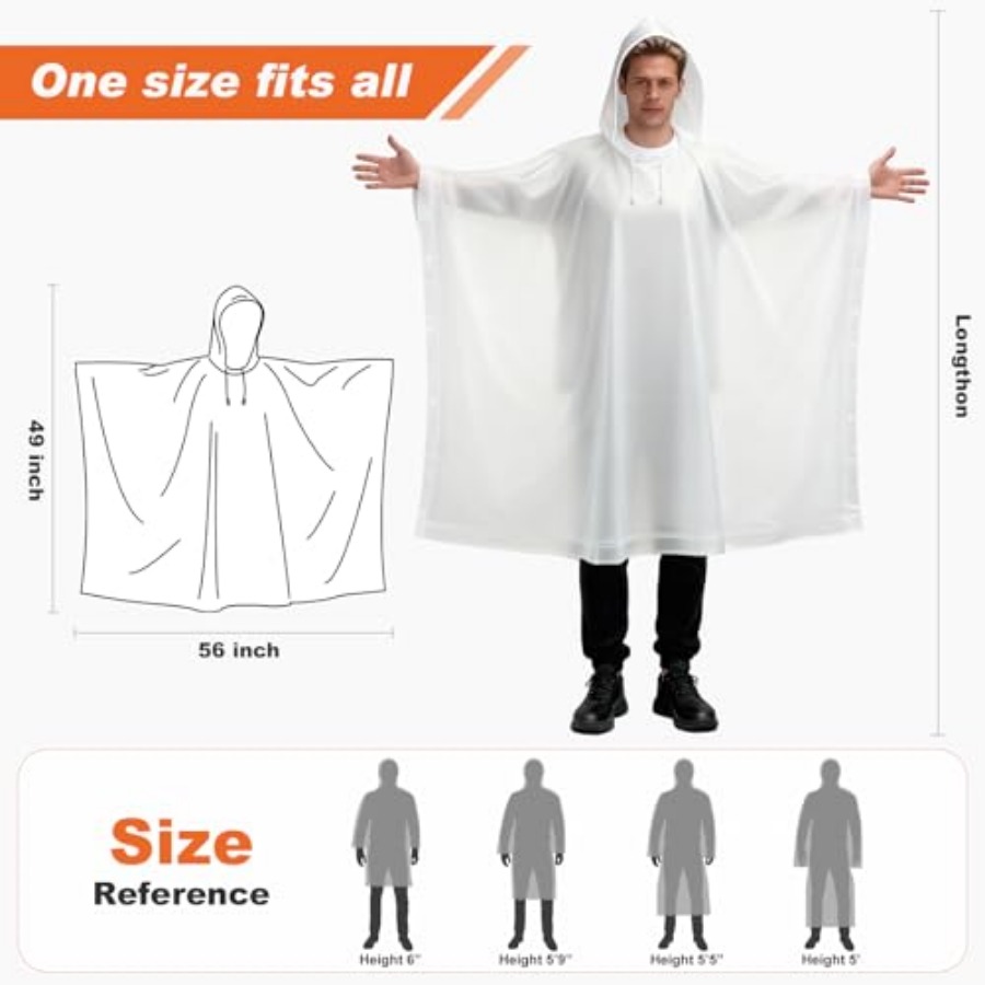 8 Pack Hooded Rain Ponchos for - Emergency Poncho Rain review and price
